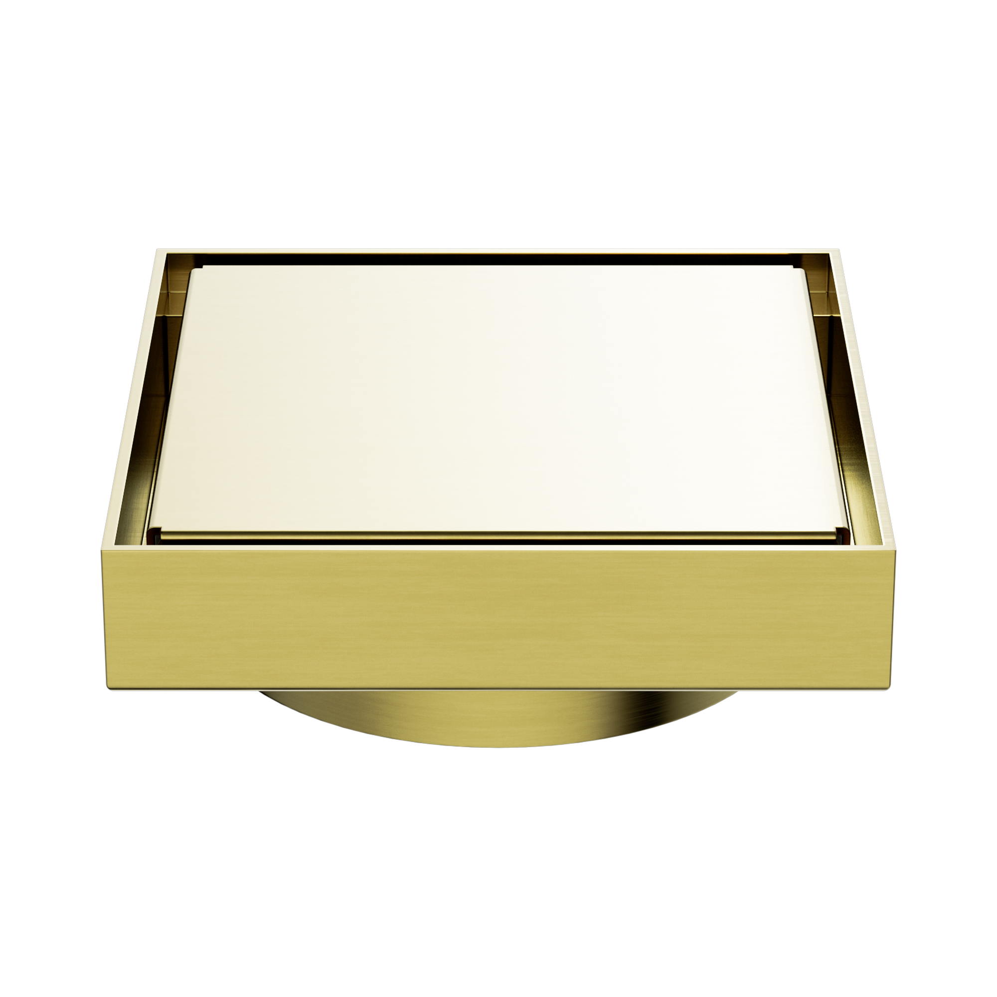 Nero 130mm Square Tile Insert Floor Waste 100mm Outlet, Brushed Gold
