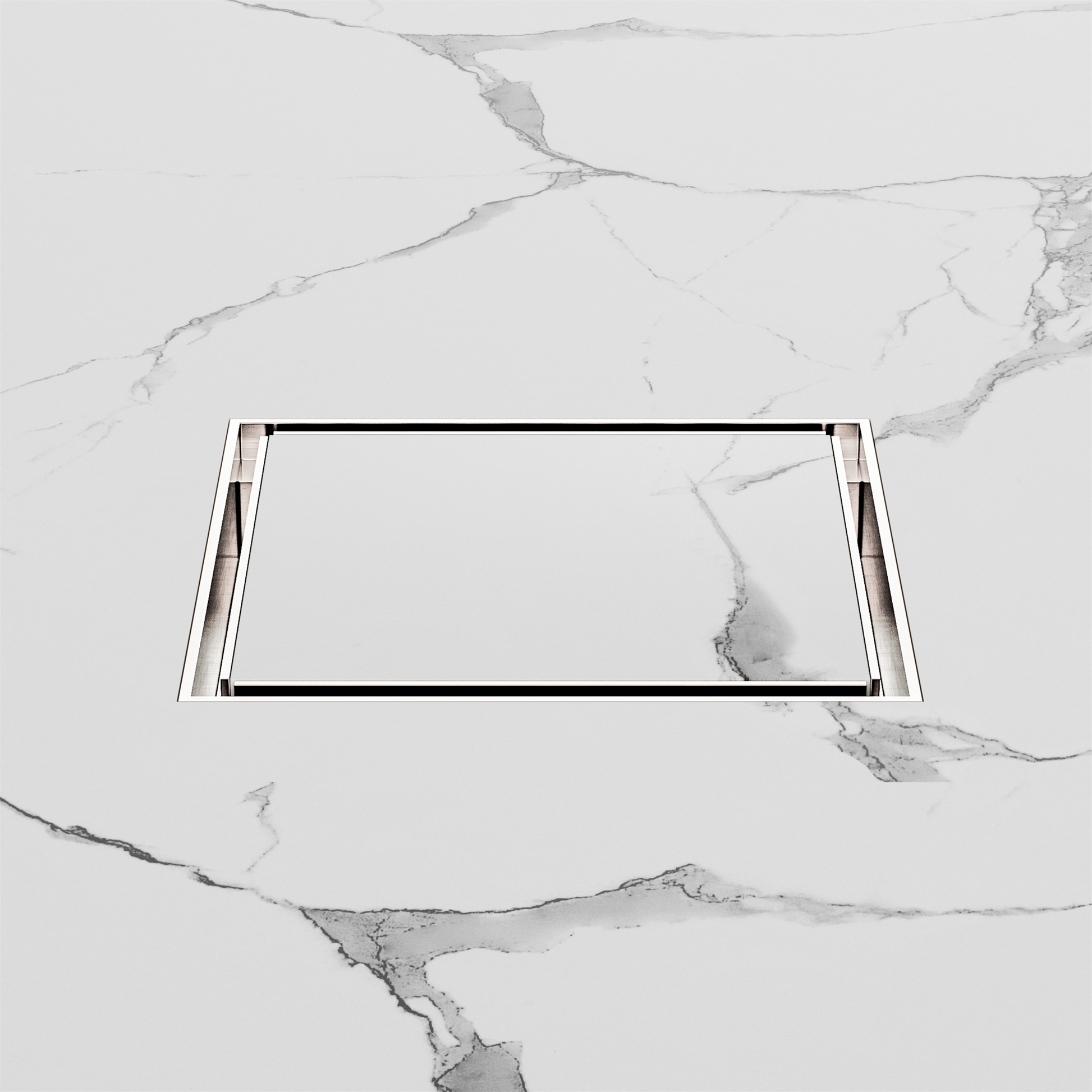 Nero 130mm Square Tile Insert Floor Waste 100mm Outlet, Brushed Nickel