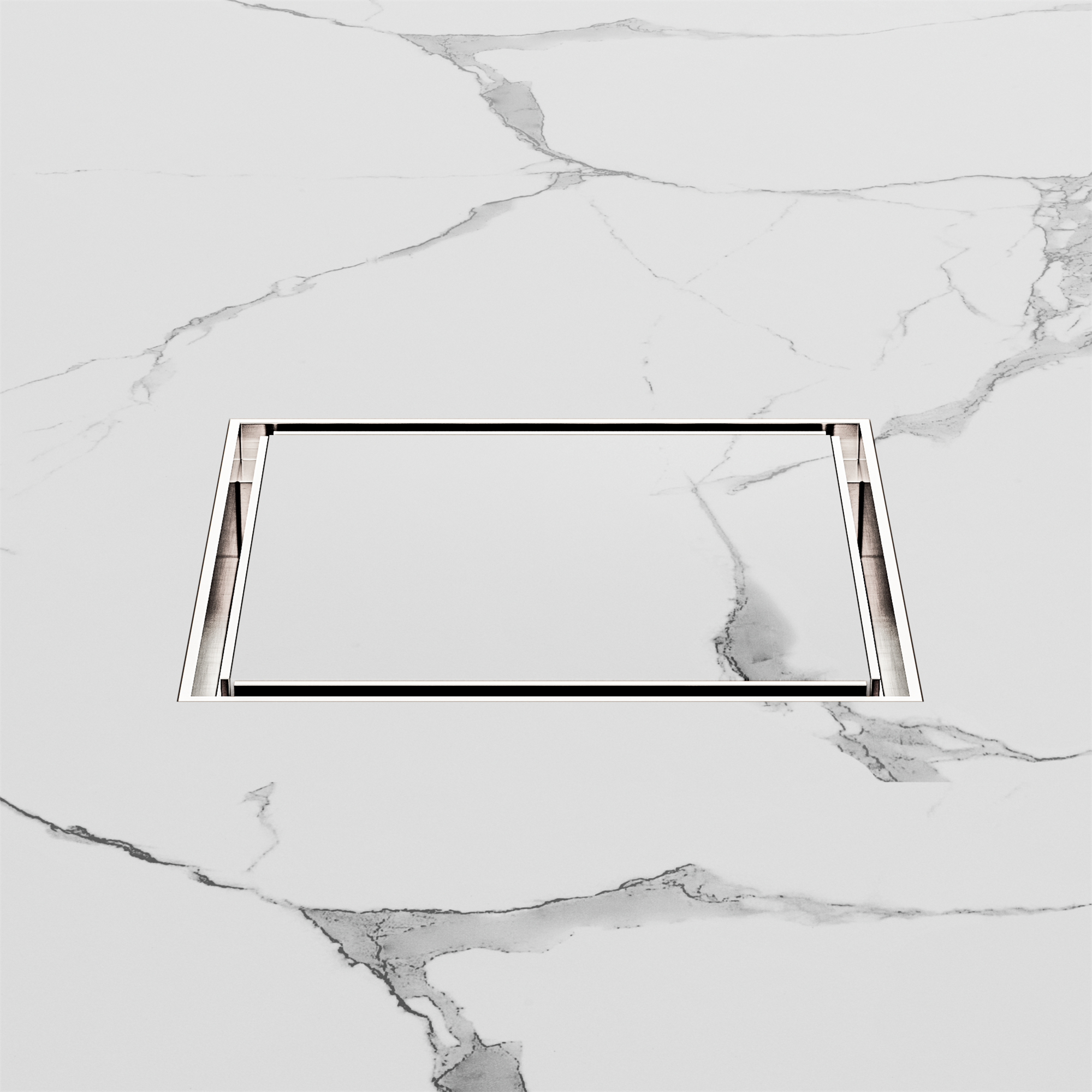 Nero 130mm Square Tile Insert Floor Waste 100mm Outlet, Brushed Nickel