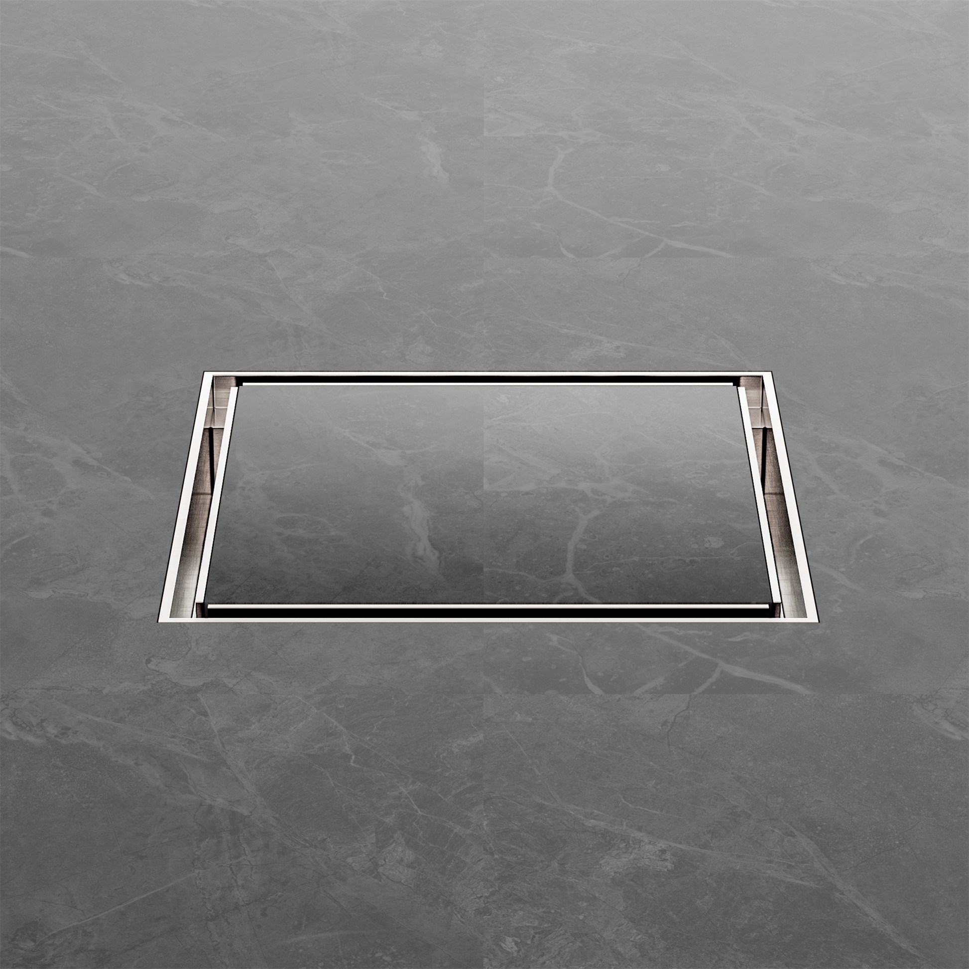 Nero 130mm Square Tile Insert Floor Waste 100mm Outlet, Brushed Nickel