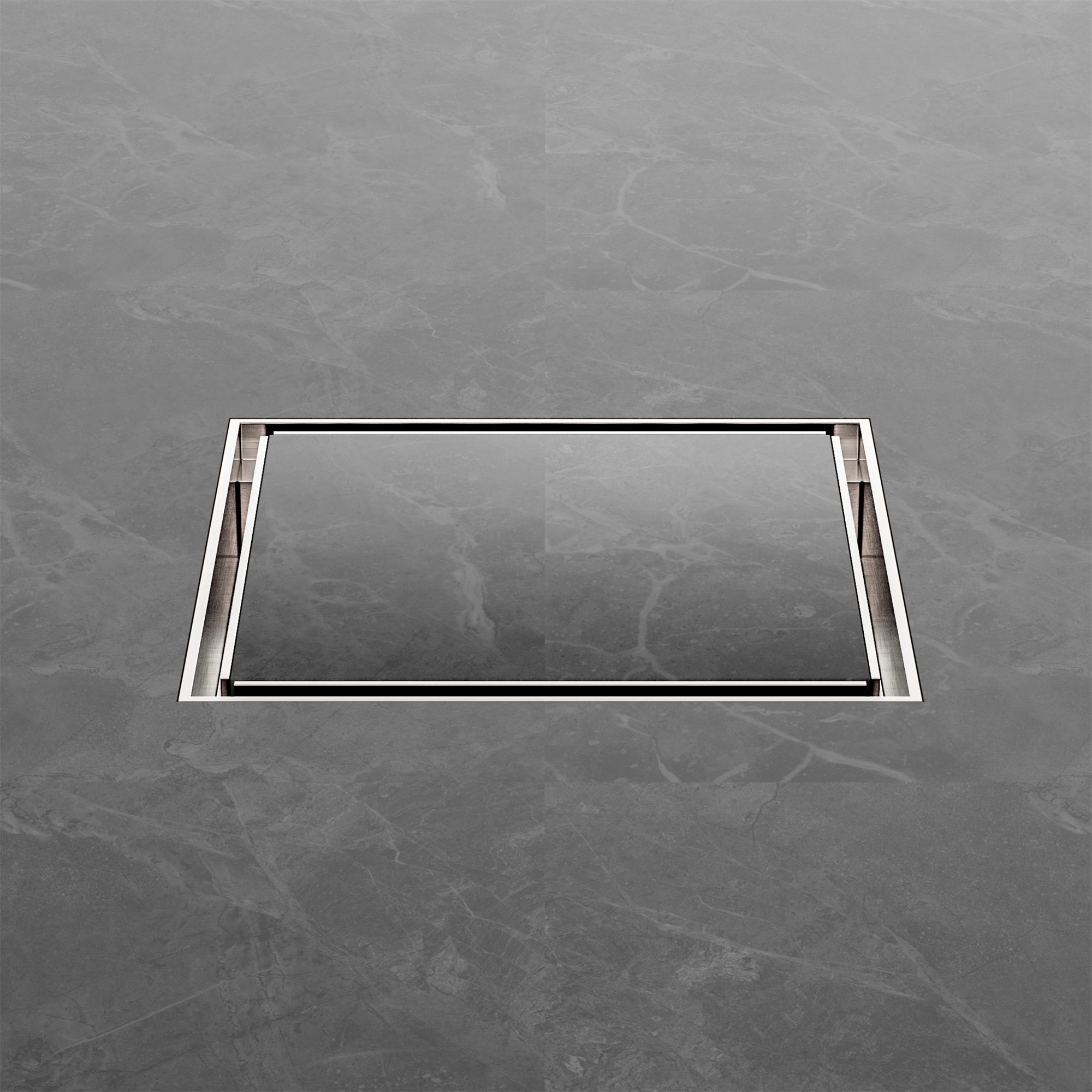 Nero 130mm Square Tile Insert Floor Waste 100mm Outlet, Brushed Nickel