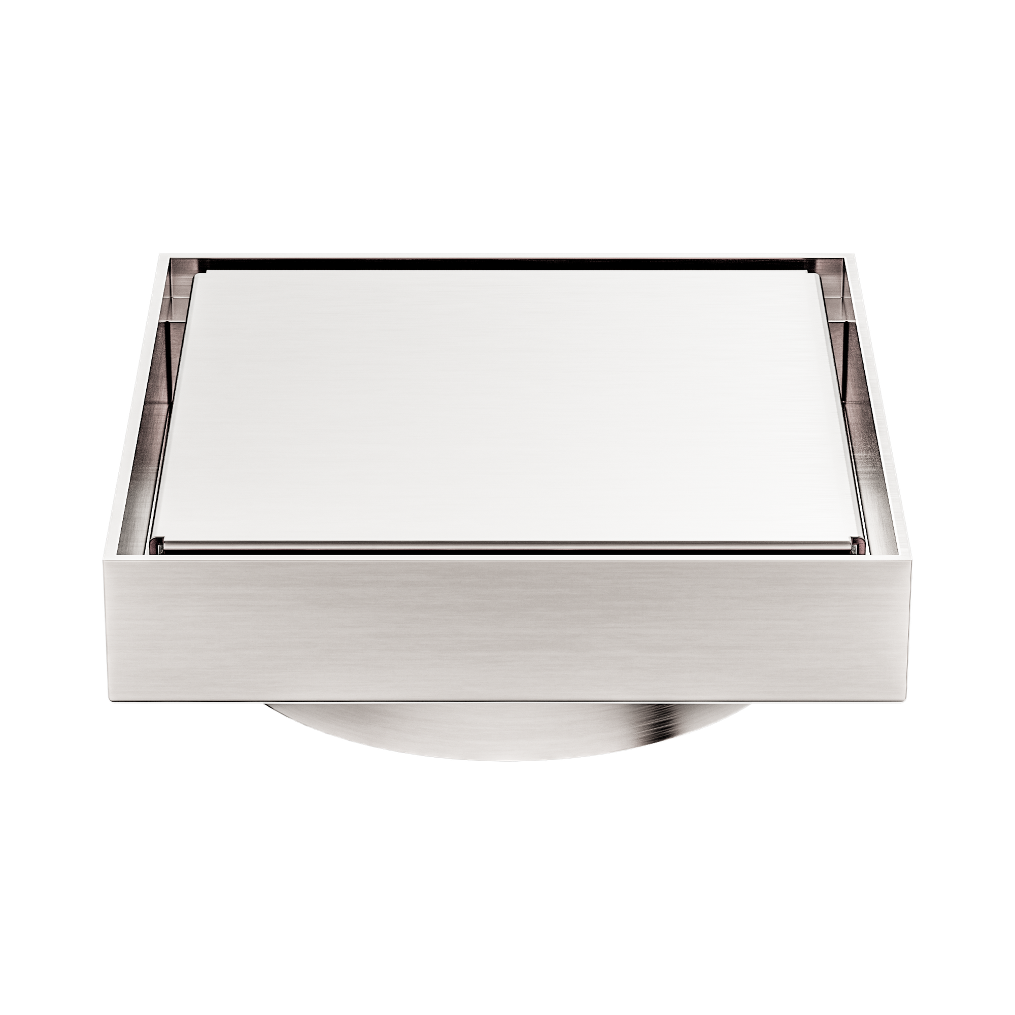 Nero 130mm Square Tile Insert Floor Waste 100mm Outlet, Brushed Nickel