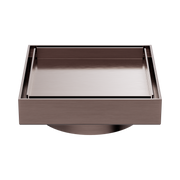 Nero 130mm Square Tile Insert Floor Waste 100mm Outlet, Brushed Bronze