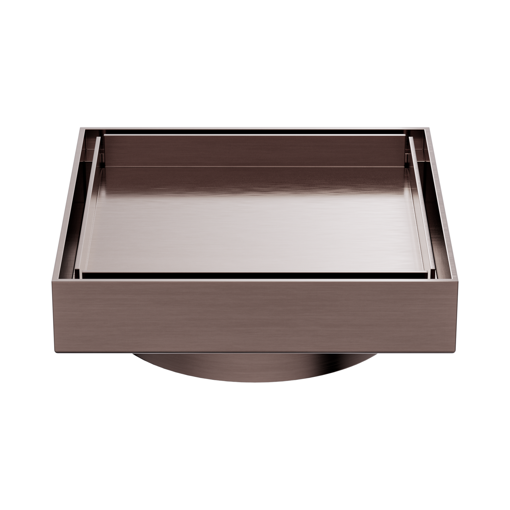 Nero 130mm Square Tile Insert Floor Waste 100mm Outlet, Brushed Bronze