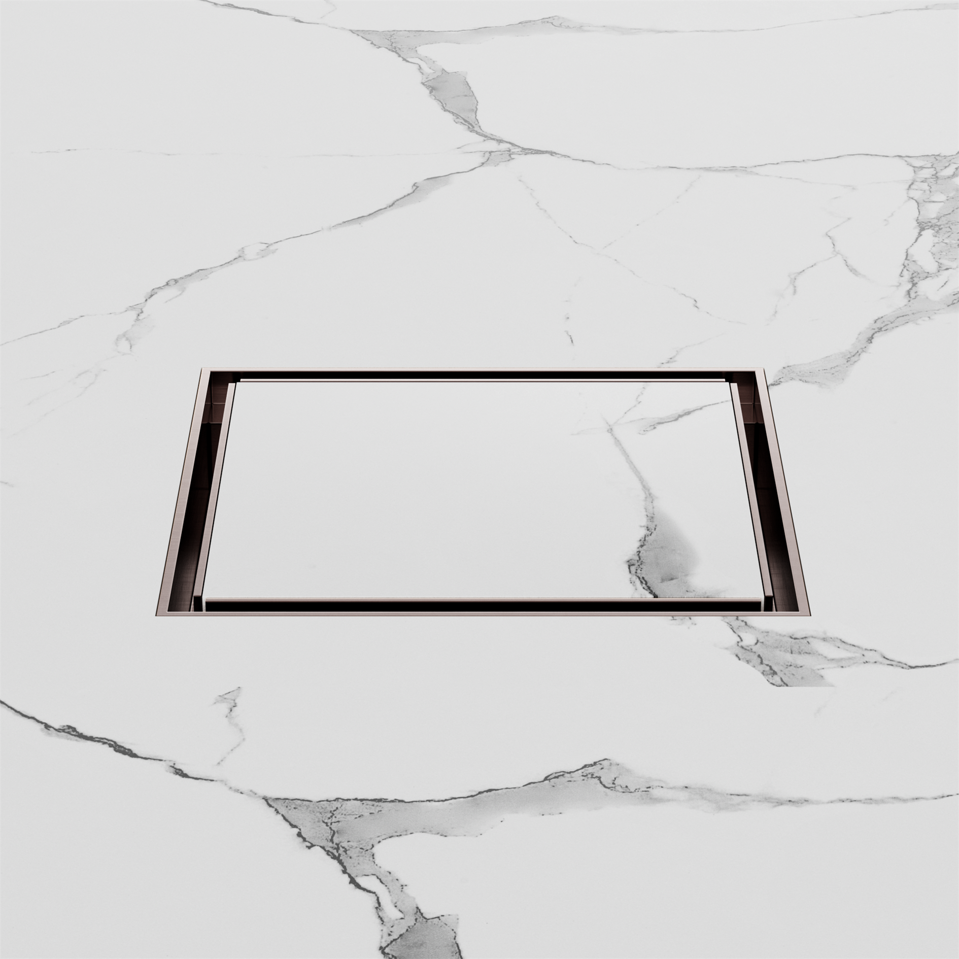 Nero 130mm Square Tile Insert Floor Waste 100mm Outlet, Brushed Bronze