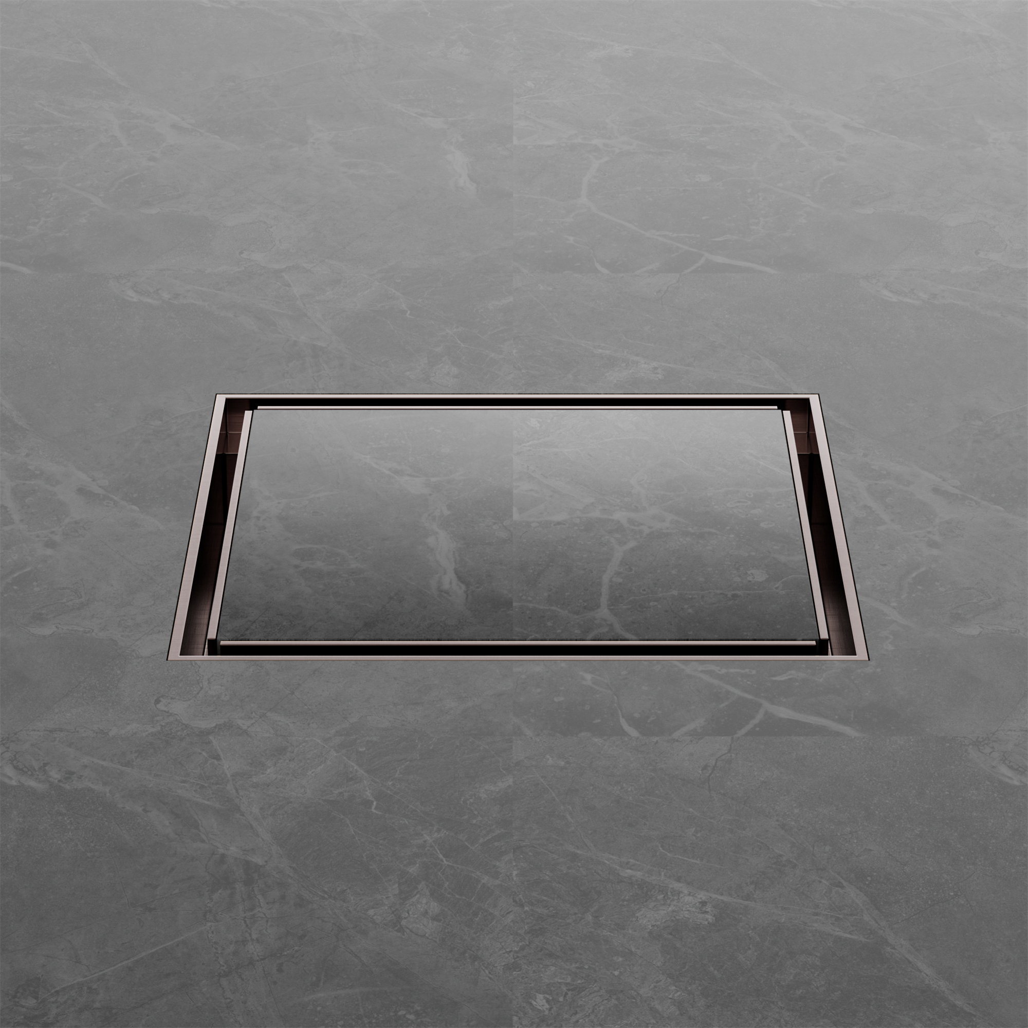 Nero 130mm Square Tile Insert Floor Waste 100mm Outlet, Brushed Bronze