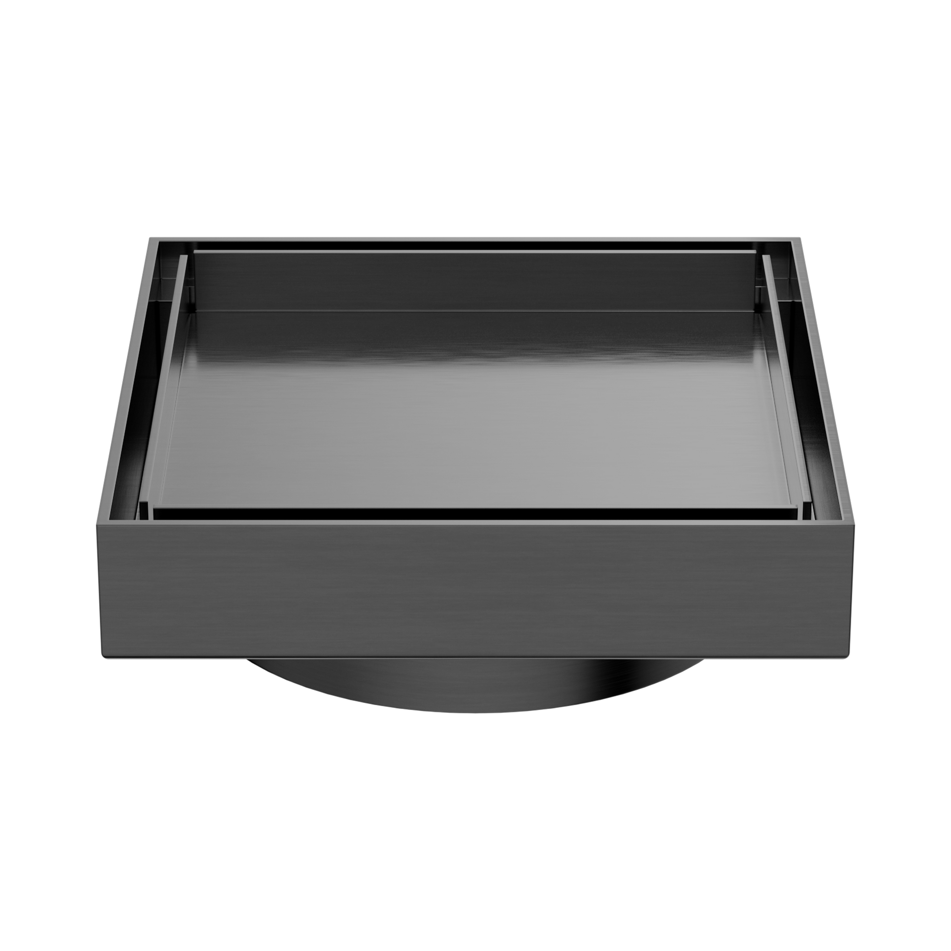 Nero 130mm Square Tile Insert Floor Waste 100mm Outlet, Gun Metal