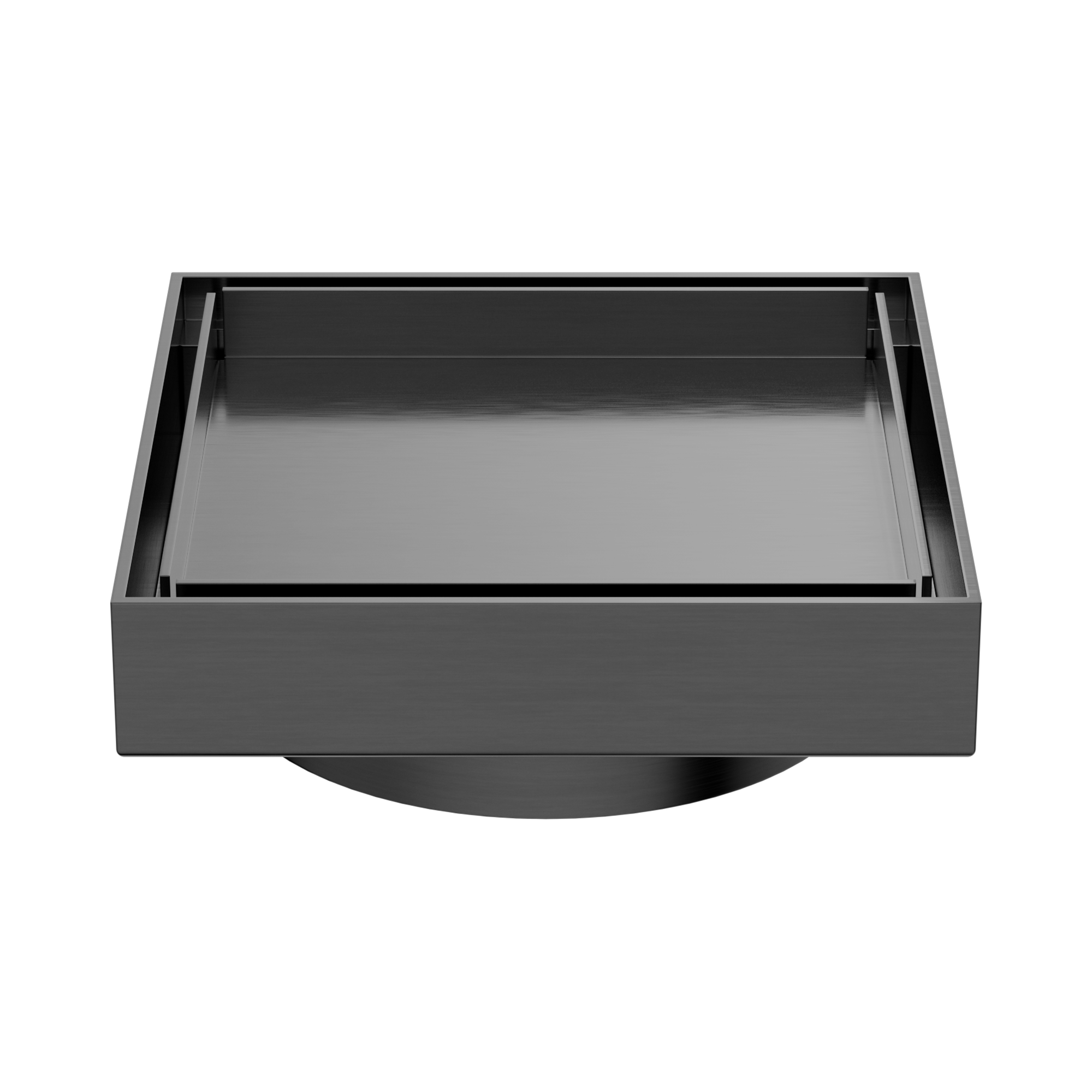 Nero 130mm Square Tile Insert Floor Waste 100mm Outlet, Gun Metal