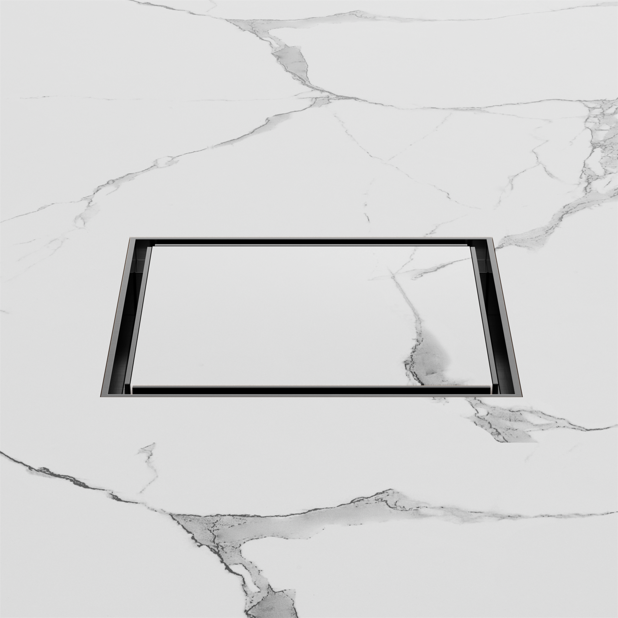 Nero 130mm Square Tile Insert Floor Waste 100mm Outlet, Gun Metal