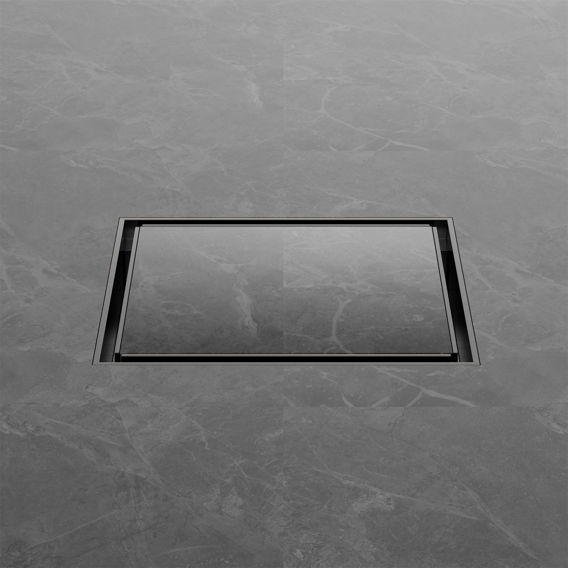 Nero 130mm Square Tile Insert Floor Waste 100mm Outlet, Gun Metal