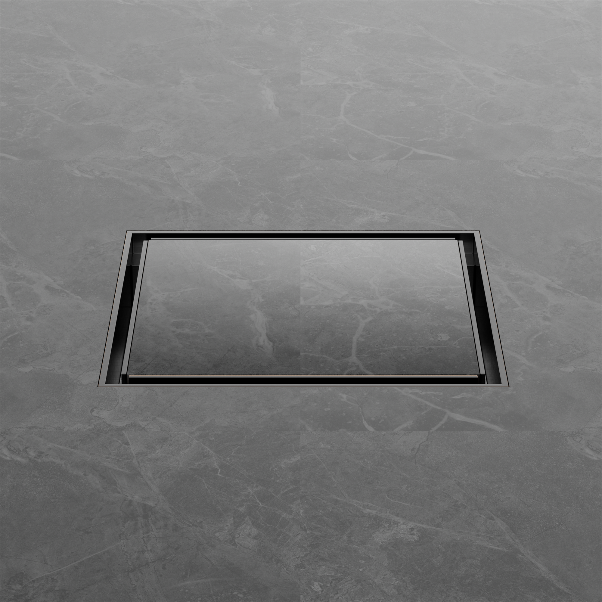 Nero 130mm Square Tile Insert Floor Waste 100mm Outlet, Gun Metal