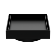 Nero 130mm Square Tile Insert Floor Waste 100mm Outlet, Matte Black