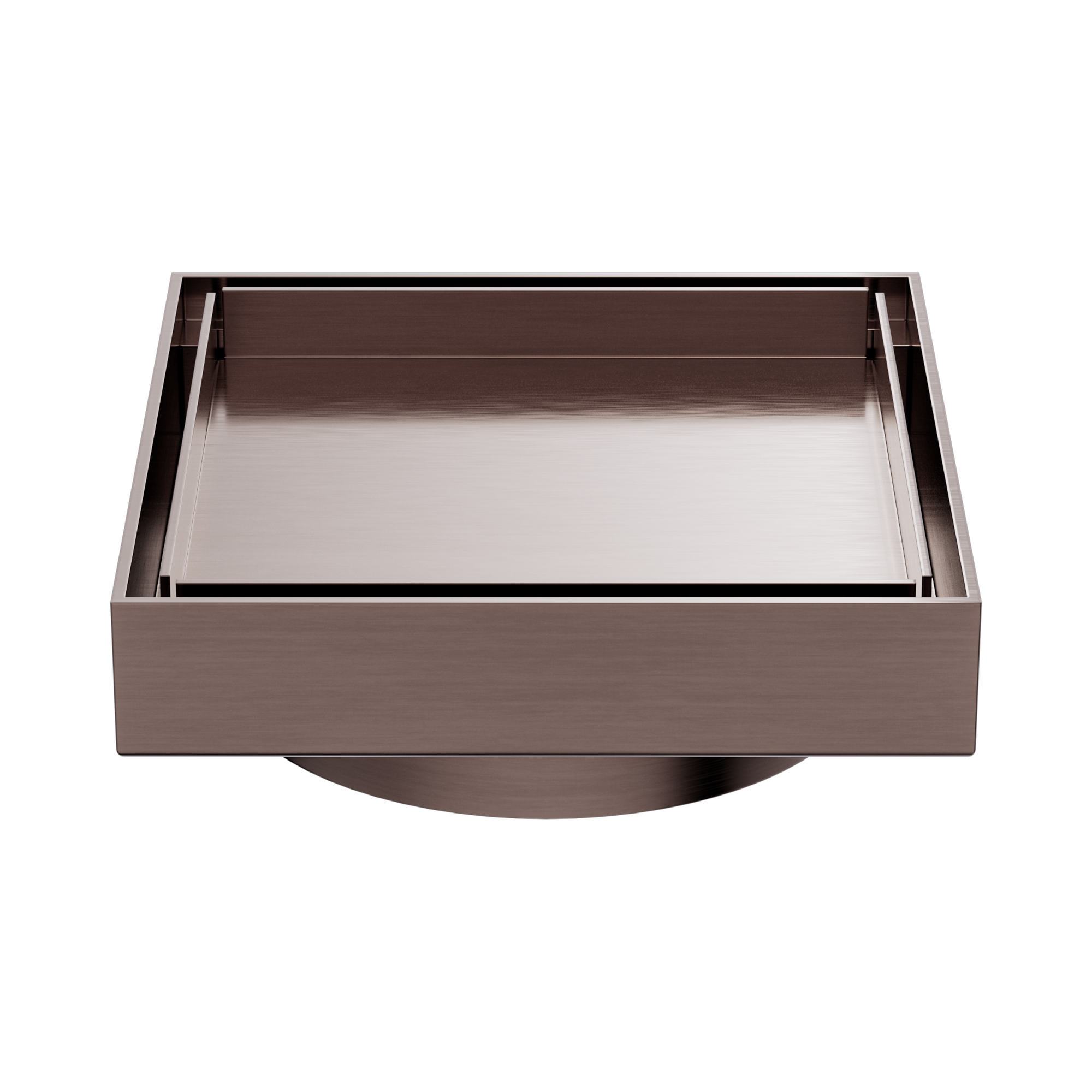 Nero 100mm Square Tile Insert Floor Waste 80mm Outlet, Brushed Bronze