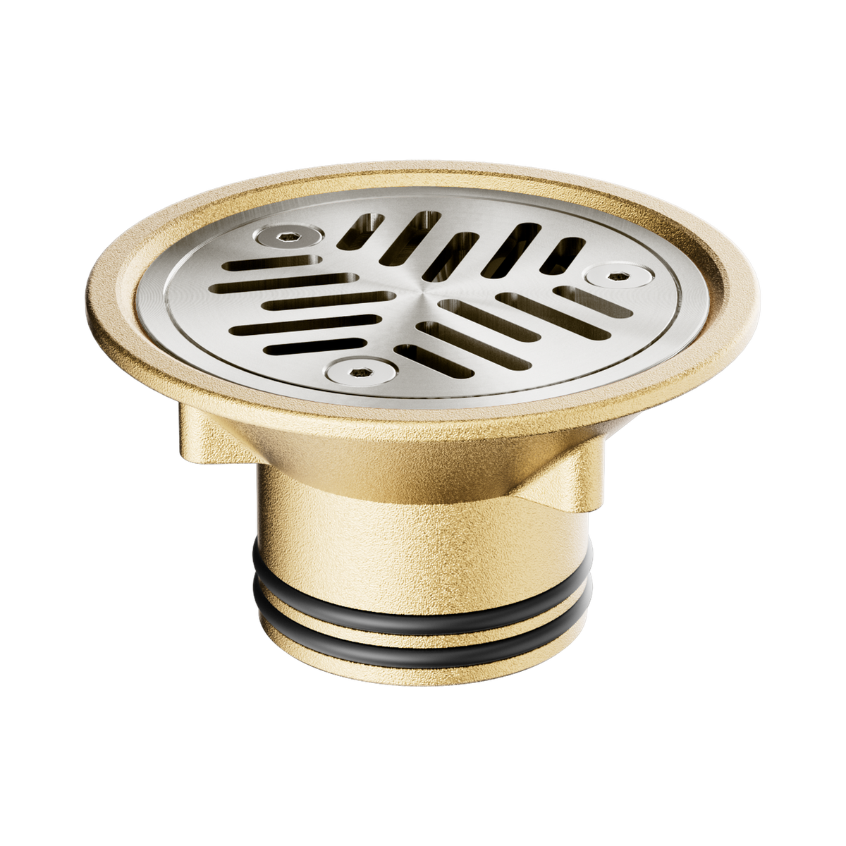 Nero Vinyl Floor Grate Suit 50mm Outlet, Brushed Nickel