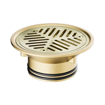 Nero Vinyl Floor Grate Suit 80mm Outlet, Brushed Gold