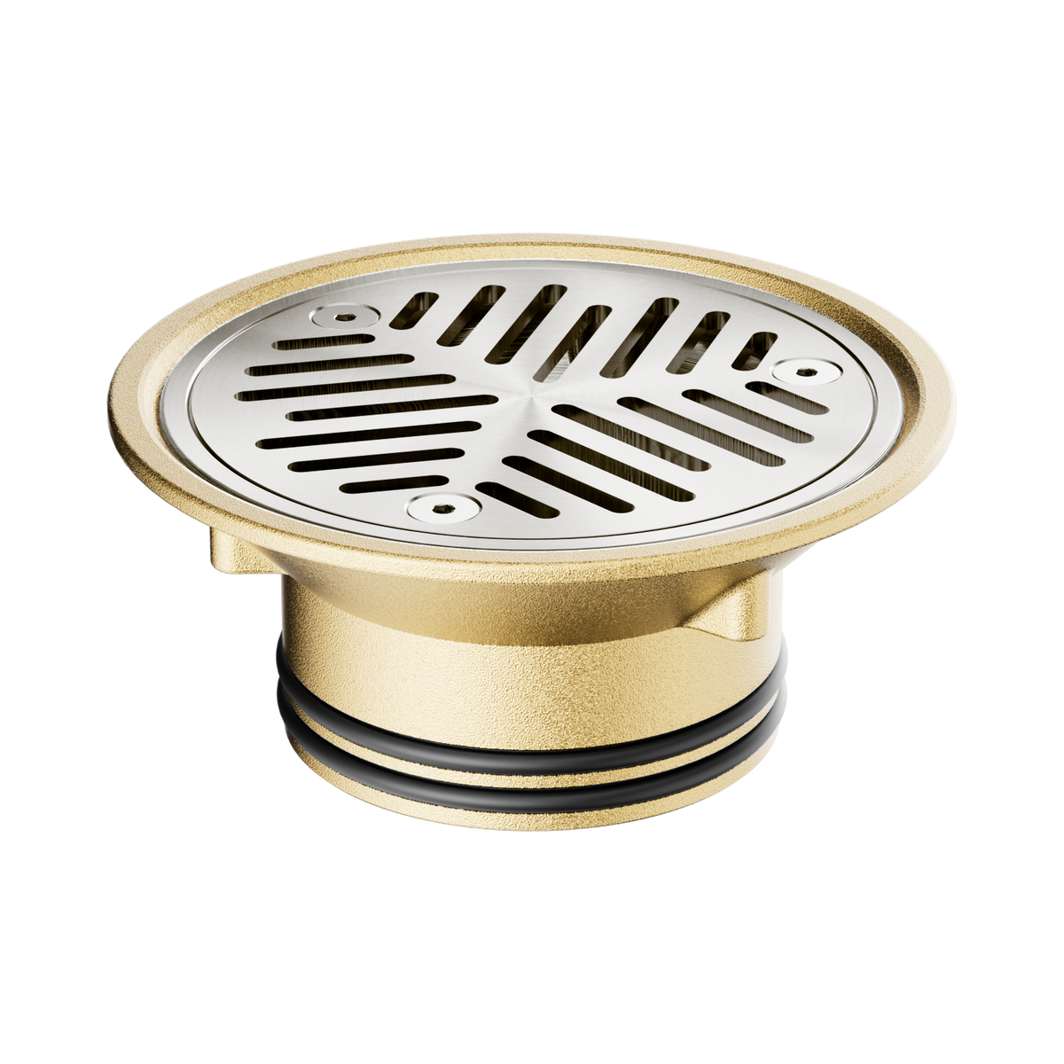 Nero Vinyl Floor Grate Suit 80mm Outlet, Brushed Nickel
