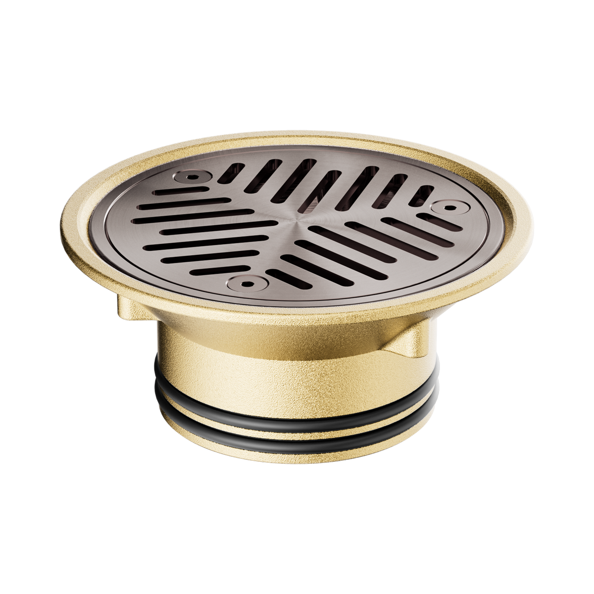 Nero Vinyl Floor Grate Suit 80mm Outlet, Brushed Bronze