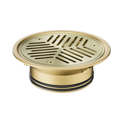 Nero Vinyl Floor Grate Suit 100mm Outlet, Brushed Gold
