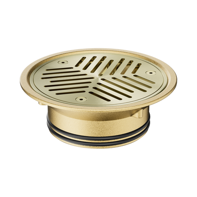 Nero Vinyl Floor Grate Suit 100mm Outlet, Brushed Gold