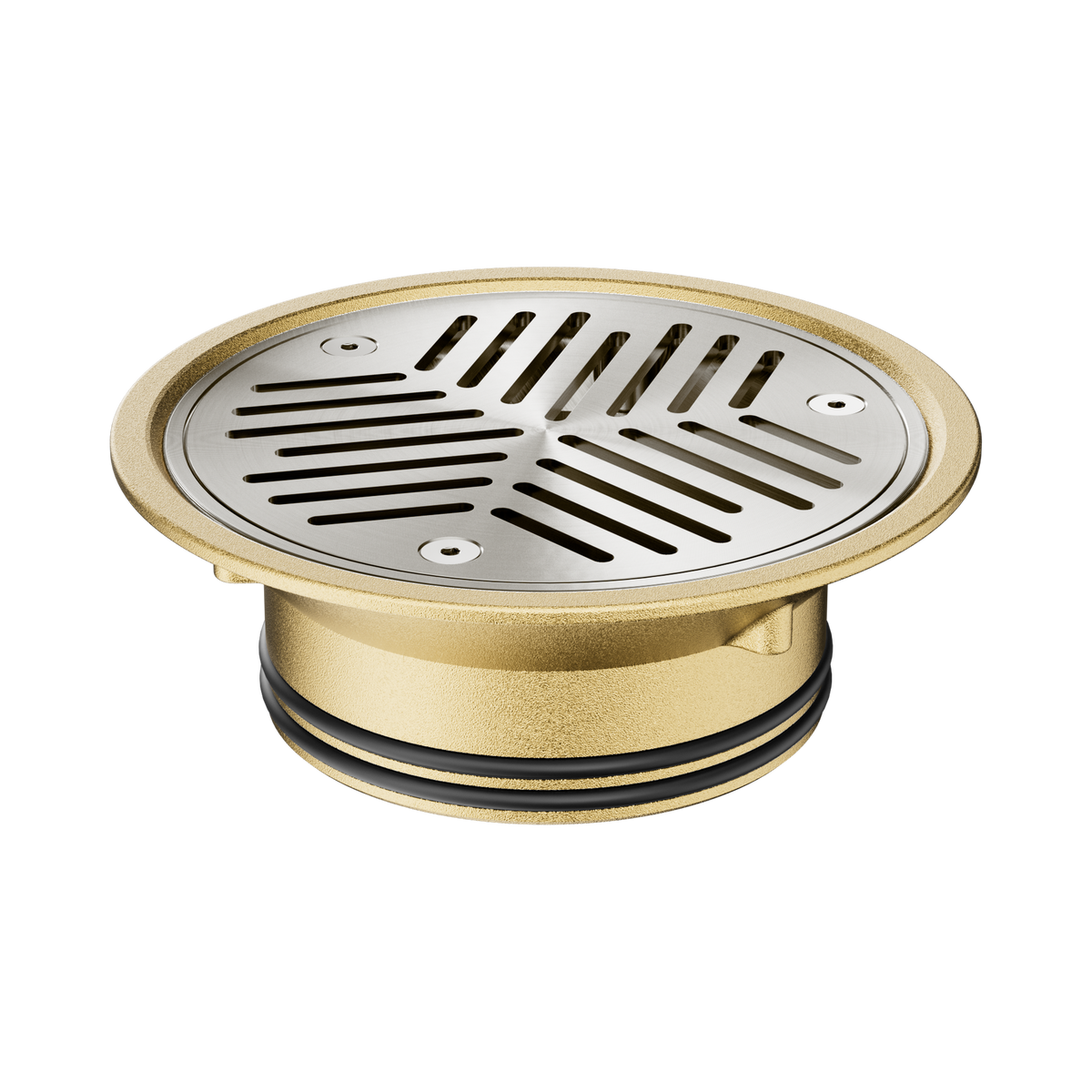 Nero Vinyl Floor Grate Suit 100mm Outlet, Brushed Nickel