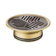 Nero Vinyl Floor Grate Suit 100mm Outlet, Brushed Bronze