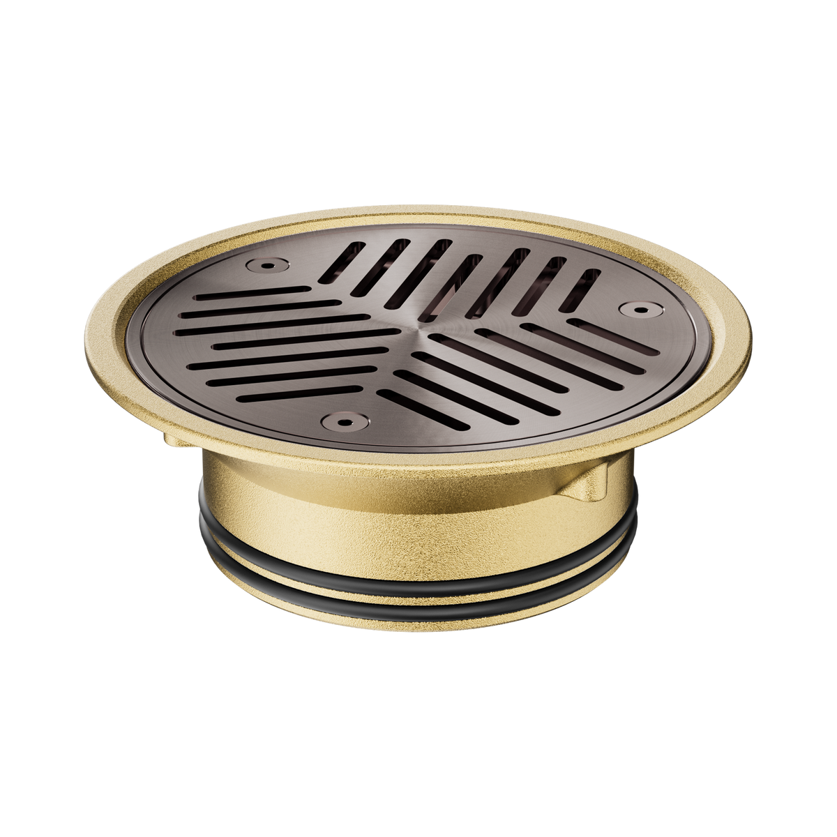 Nero Vinyl Floor Grate Suit 100mm Outlet, Brushed Bronze