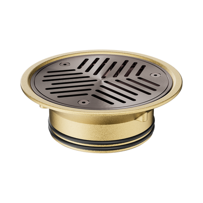Nero Vinyl Floor Grate Suit 100mm Outlet, Brushed Bronze