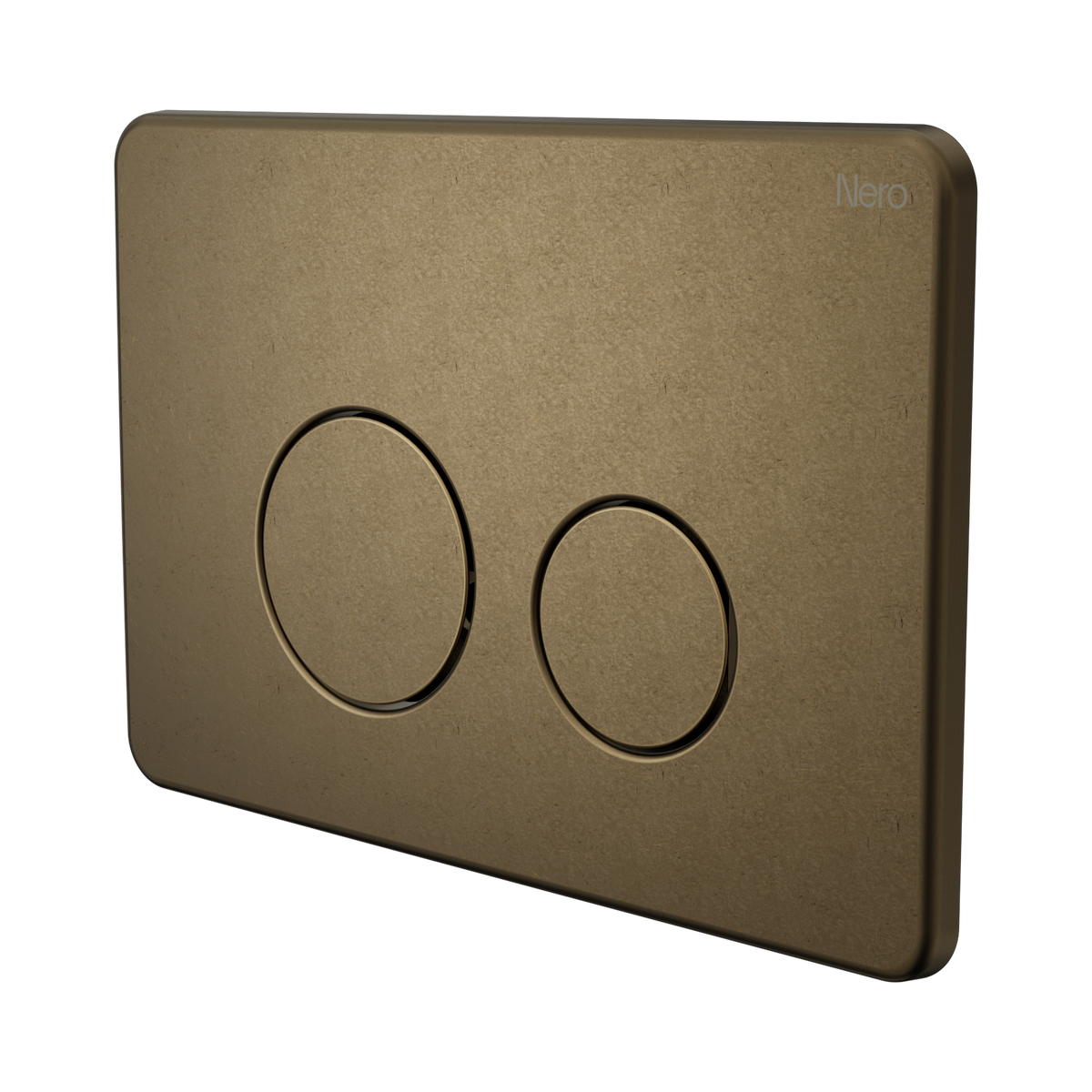 Nero In Wall Toilet Push Plate, Tumbled Antique Brass