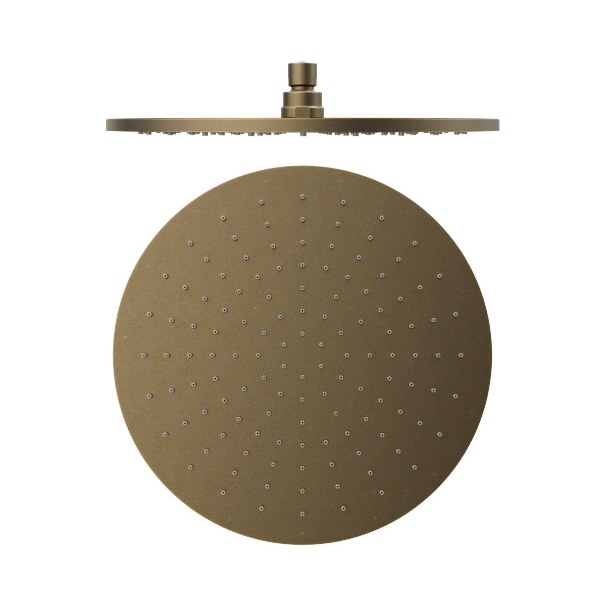 Nero 300mm Round Shower Head, Tumbled Antique Brass