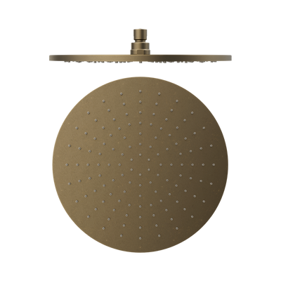 Nero 300mm Round Shower Head, Tumbled Antique Brass