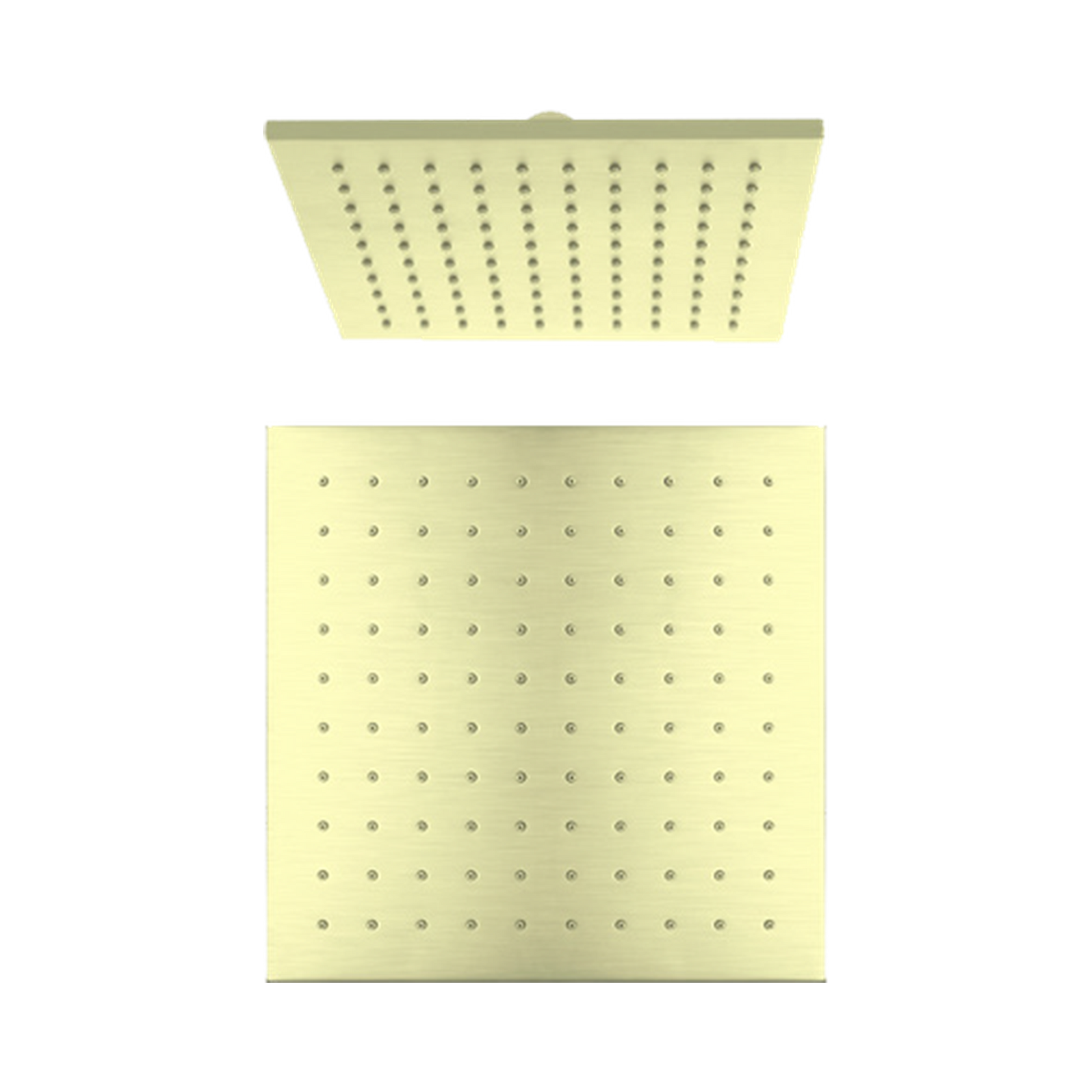 Nero 250mm Square Shower Head, Brushed Gold