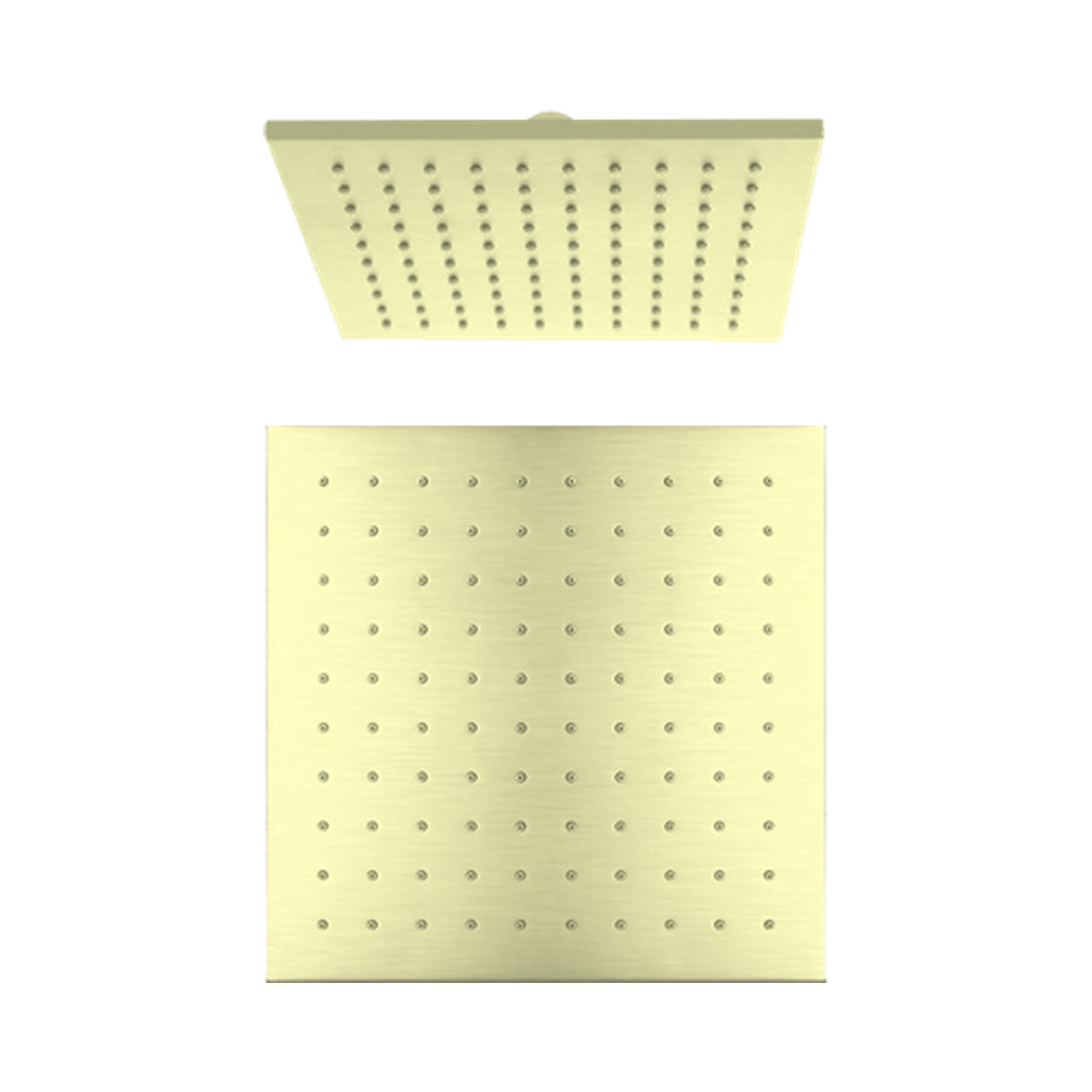 Nero 250mm Square Shower Head, Brushed Gold