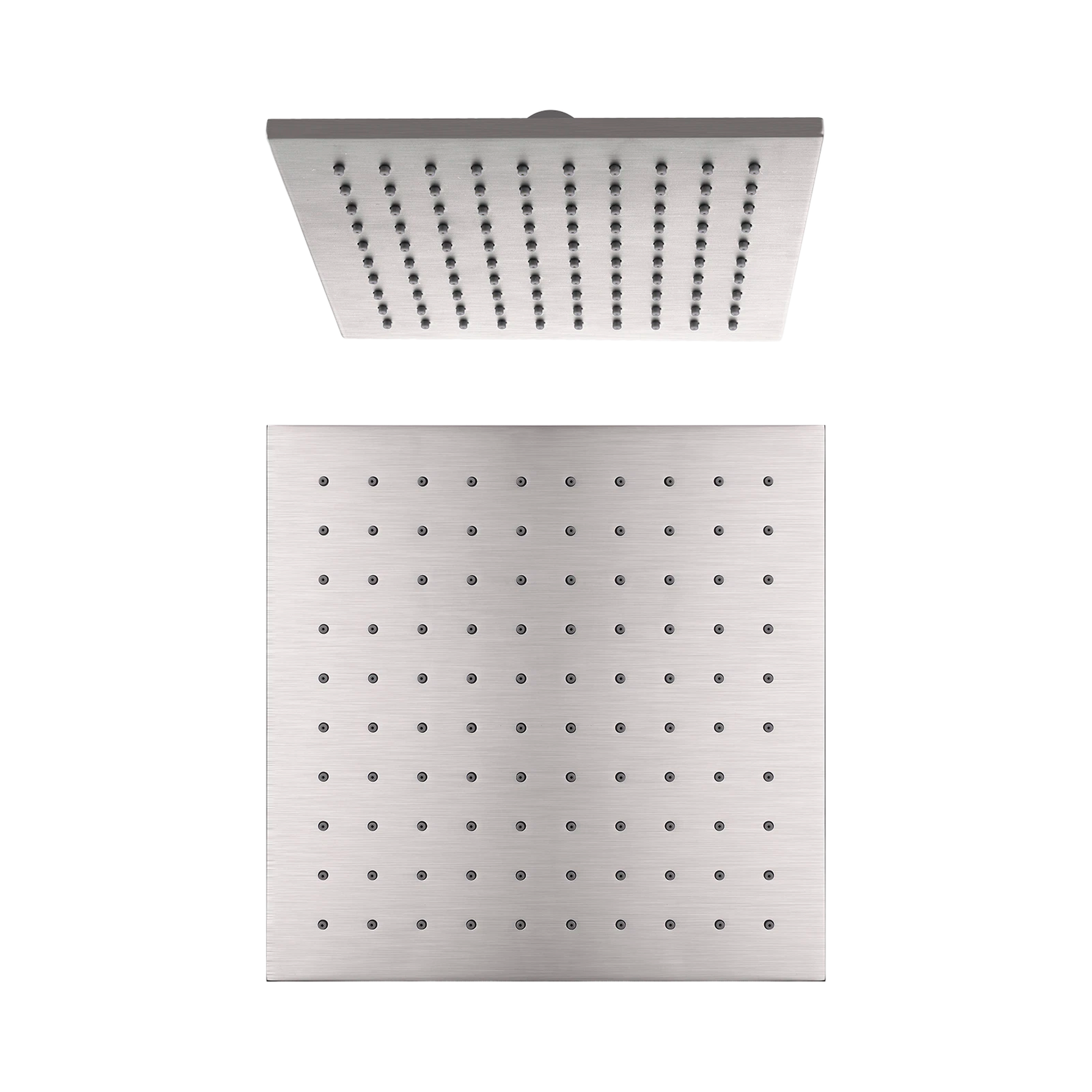 Nero 250mm Square Shower Head, Brushed Nickel