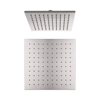Nero 250mm Square Shower Head, Brushed Nickel