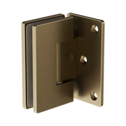 Nero 90 Degree Glass To Wall Shower Hinge 10mm Glass, Tumbled Antique Brass