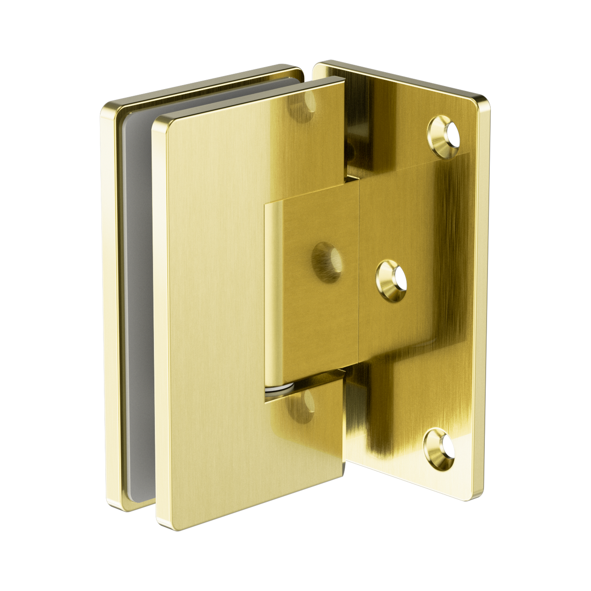 Nero 90 Degree Glass To Wall Shower Hinge 10mm Glass, Brushed Gold