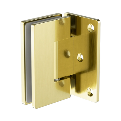 Nero 90 Degree Glass To Wall Shower Hinge 10mm Glass, Brushed Gold