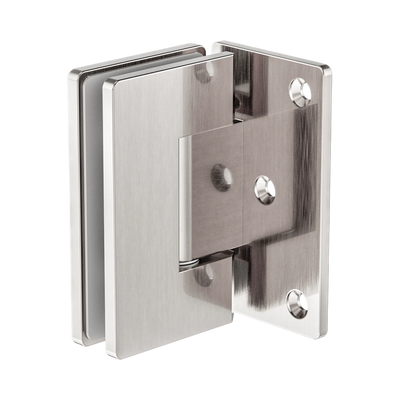 Nero 90 Degree Glass To Wall Shower Hinge 10mm Glass, Brushed Nickel