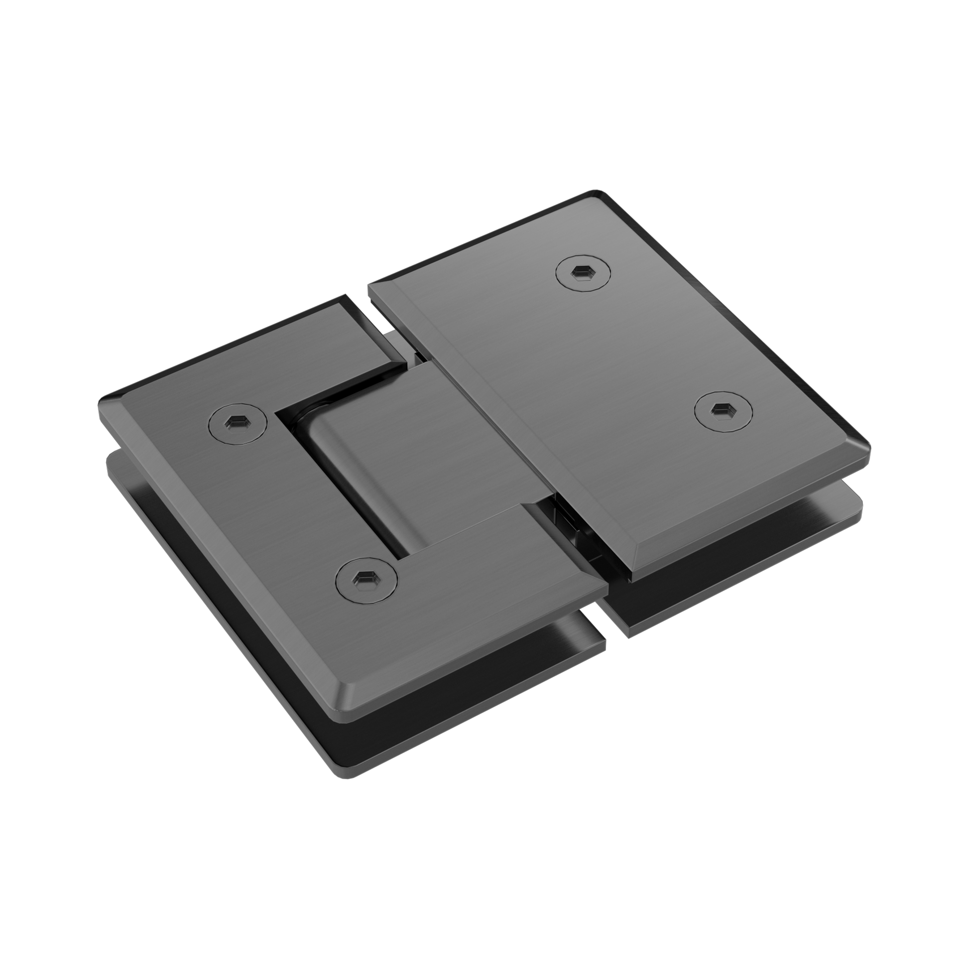 Nero 180 Degree Glass To Glass Shower Hinge 10mm Glass, Gun Metal