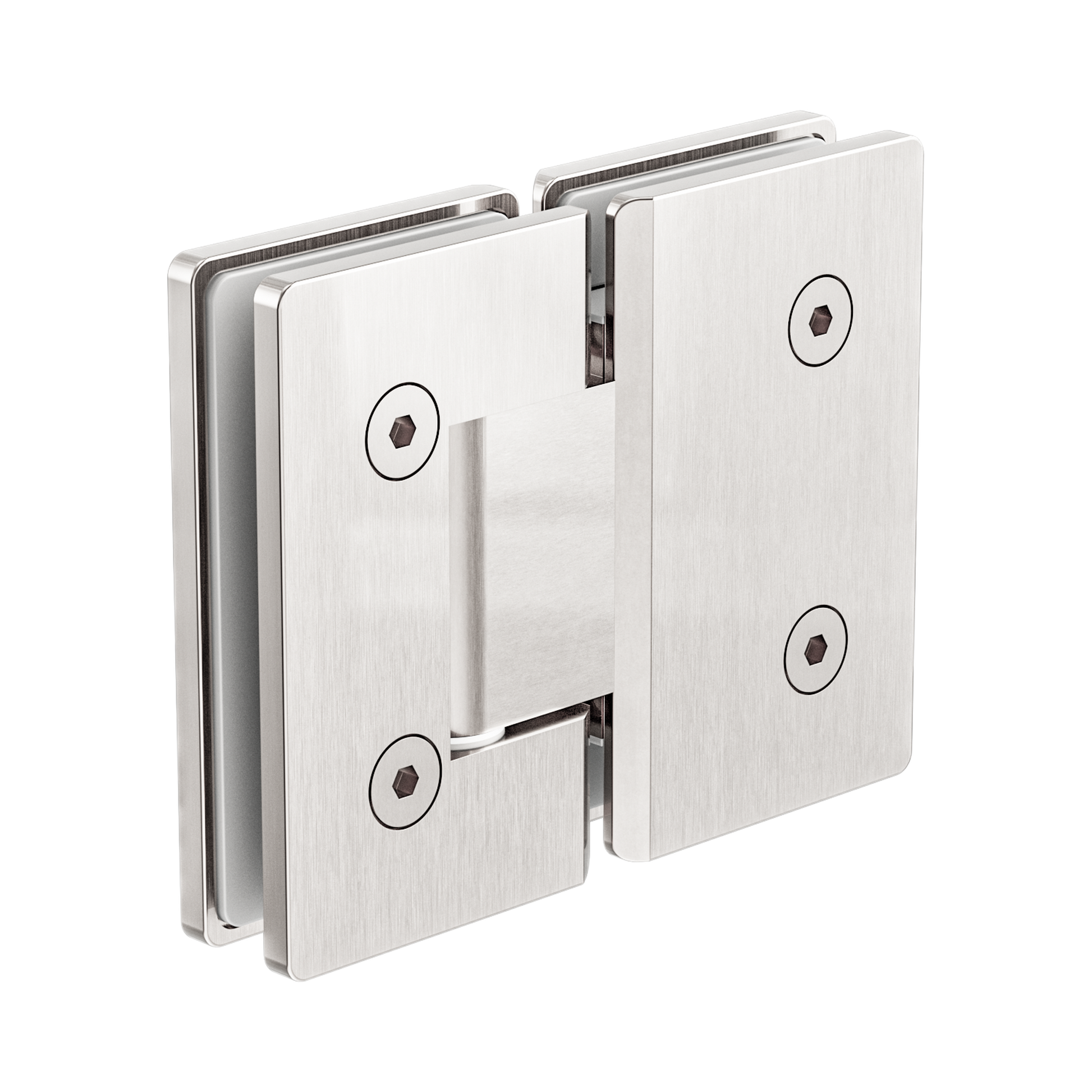 Nero 180 Degree Glass To Glass Shower Hinge 10mm Glass, Brushed Nickel