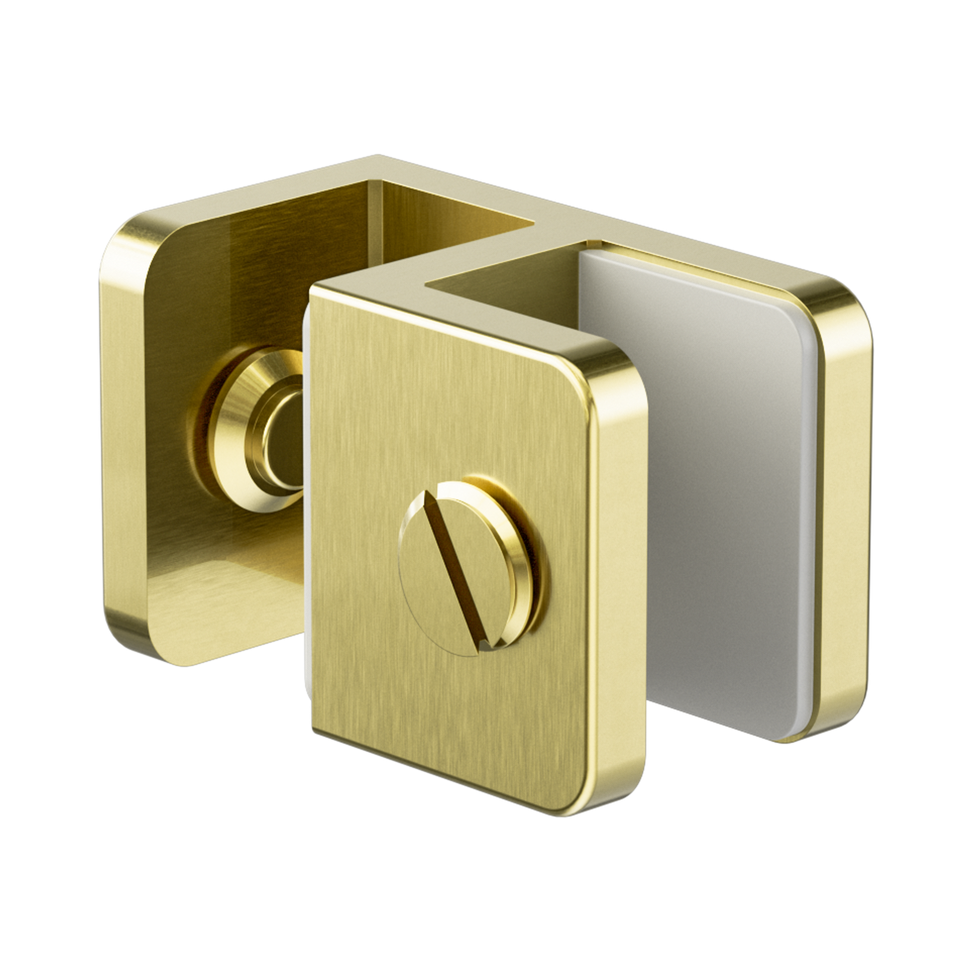 Nero Over-Panel Glass To Glass Fitting 10mm Glass, Brushed Gold