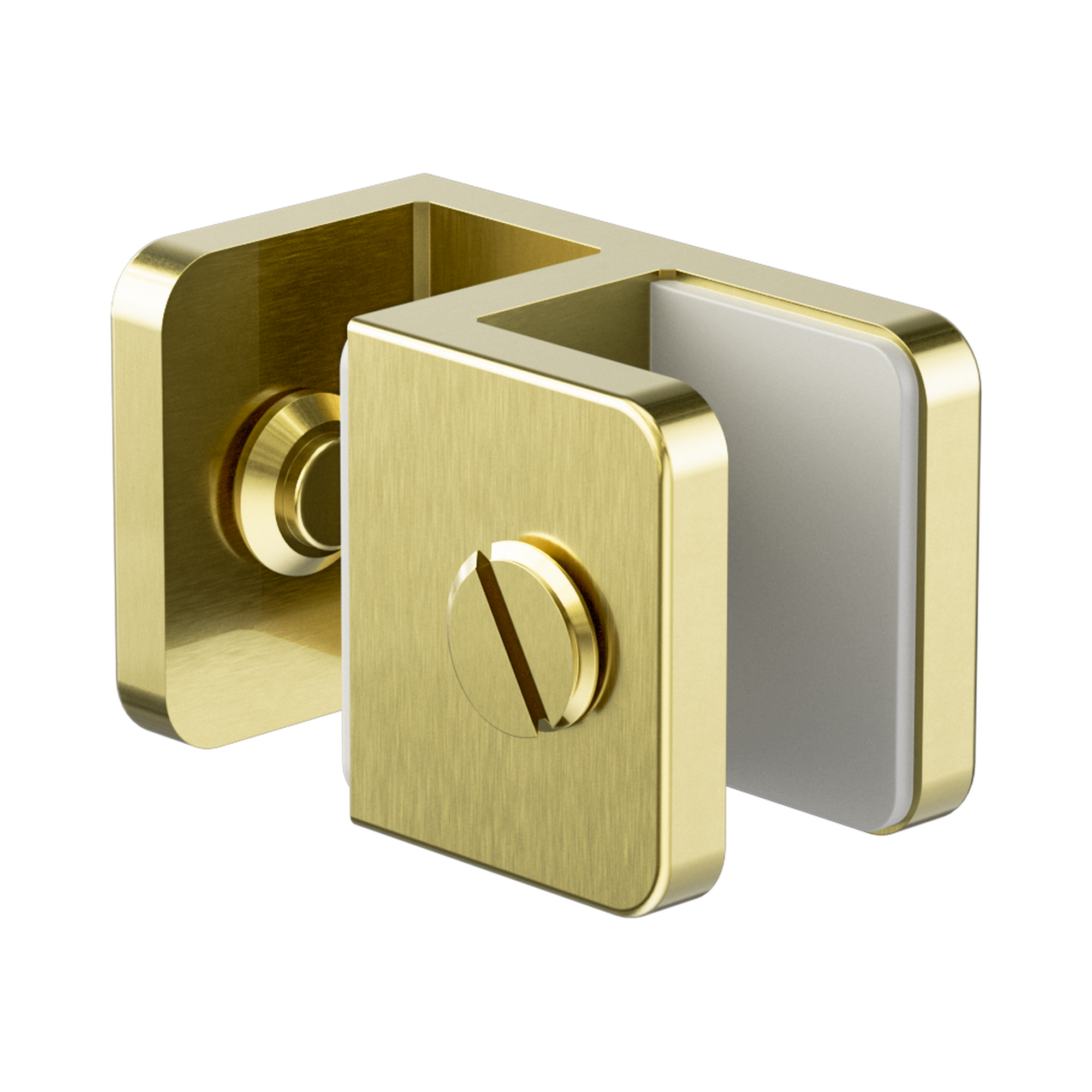 Nero Over-Panel Glass To Glass Fitting 10mm Glass, Brushed Gold