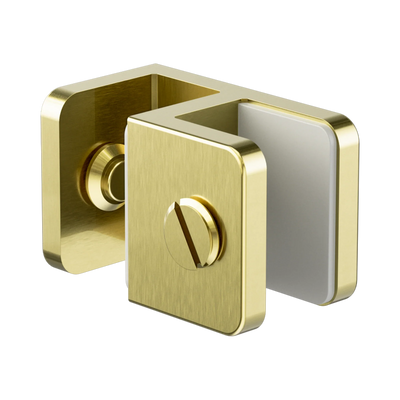 Nero Over-Panel Glass To Glass Fitting 10mm Glass, Brushed Gold
