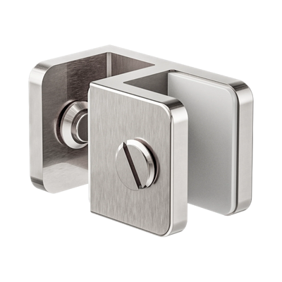 Nero Over-Panel Glass To Glass Fitting 10mm Glass, Brushed Nickel