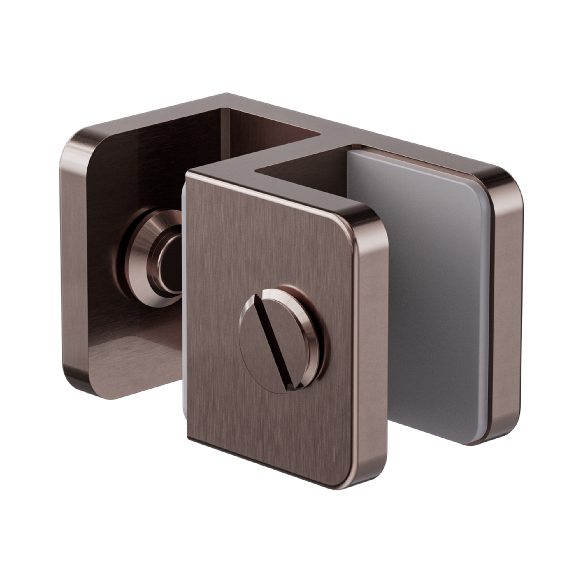 Nero Over-Panel Glass To Glass Fitting 10mm Glass, Brushed Bronze