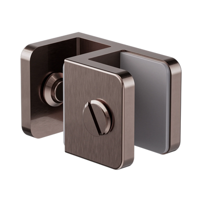 Nero Over-Panel Glass To Glass Fitting 10mm Glass, Brushed Bronze
