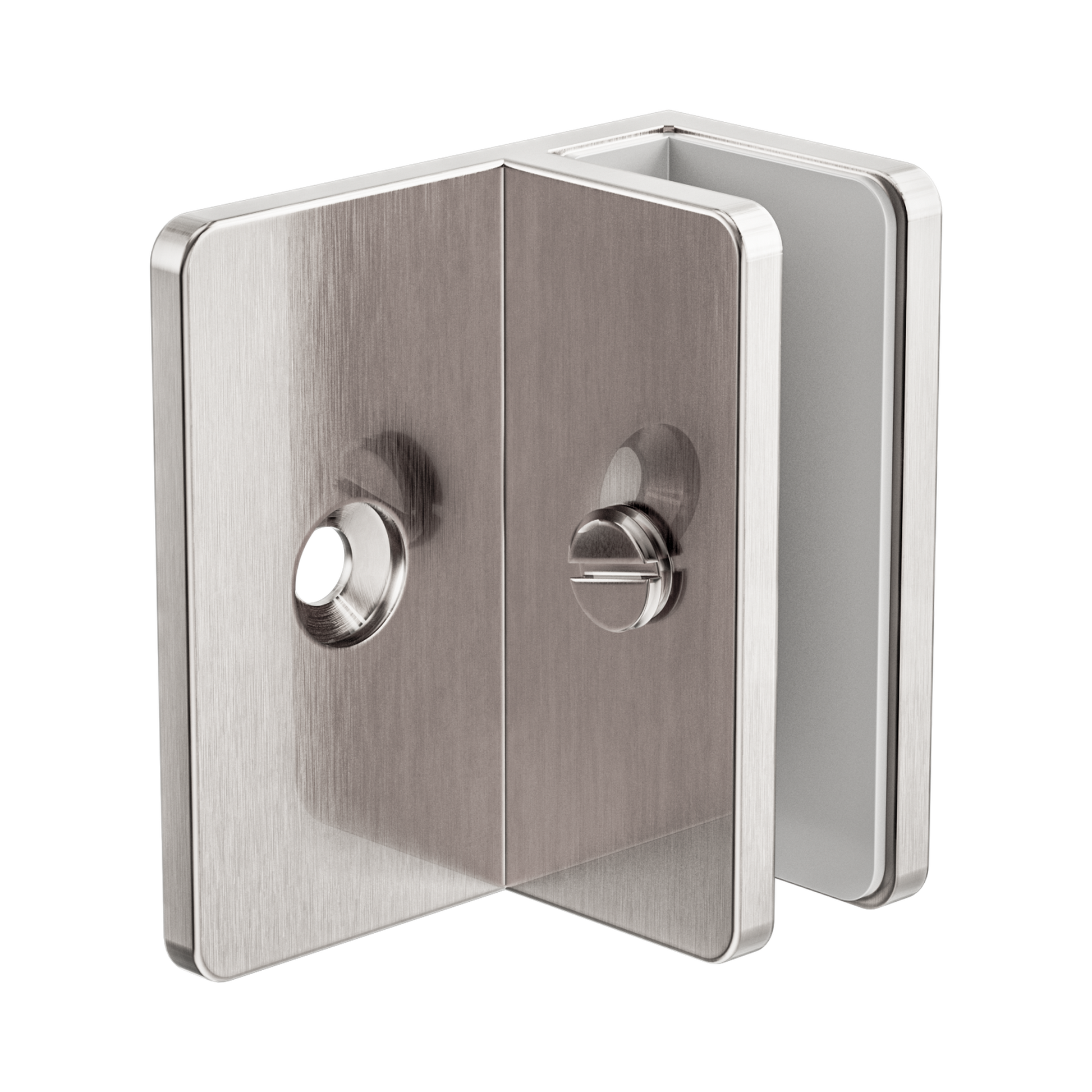 Nero Shower F Bracket 10mm Glass, Brushed Nickel