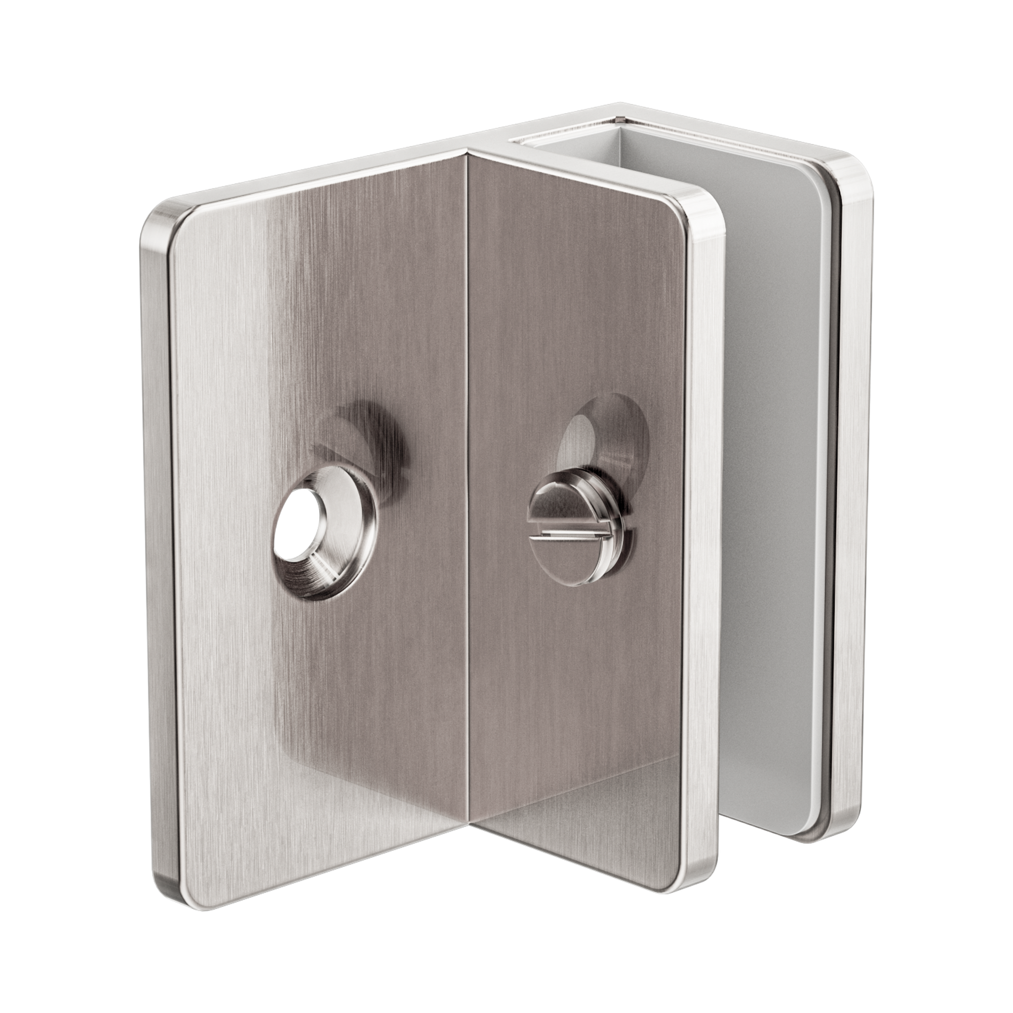 Nero Shower F Bracket 10mm Glass, Brushed Nickel