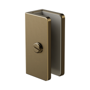 Nero Shower U Bracket 10mm Glass, Tumbled Antique Brass