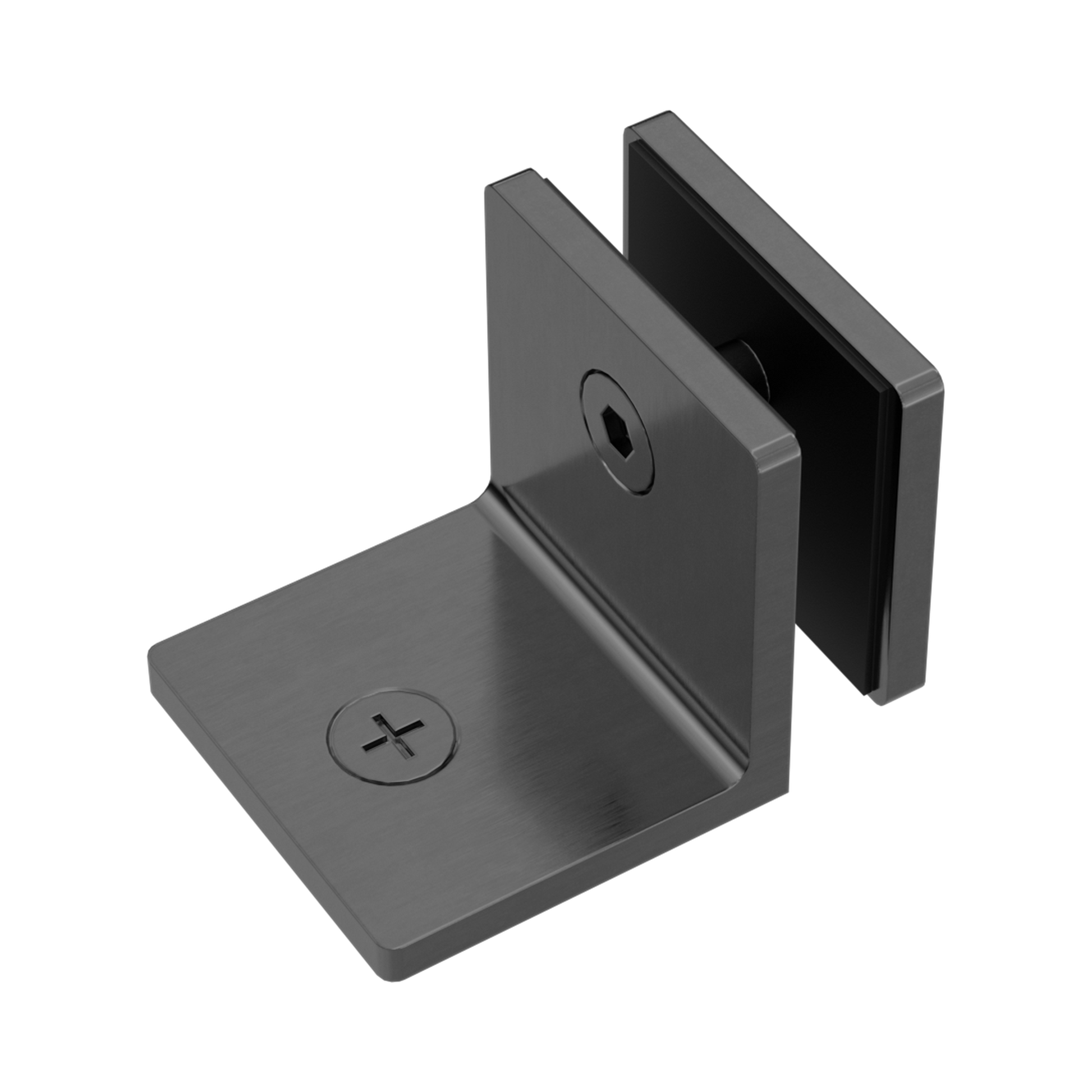 Nero 90 Degree Glass To Wall Bracket 10mm Glass, Gun Metal